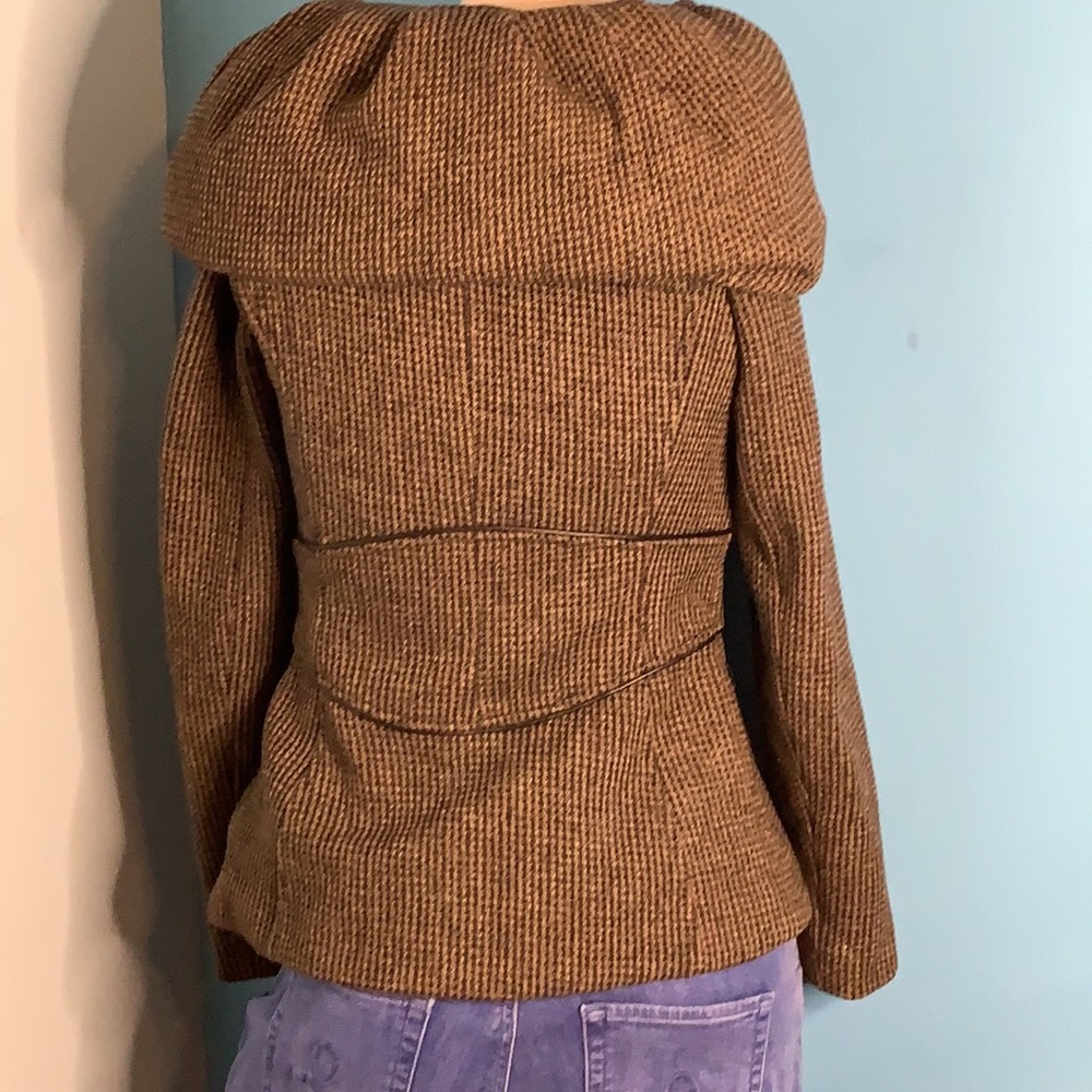 Zara’s Basic Wool Blend Wrap Collar With Hood Coat - image 6